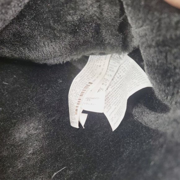 Zara Women's Black Aviator Faux Leather Shearling Double-Faced Biker Jacket XS - Picture 8 of 11